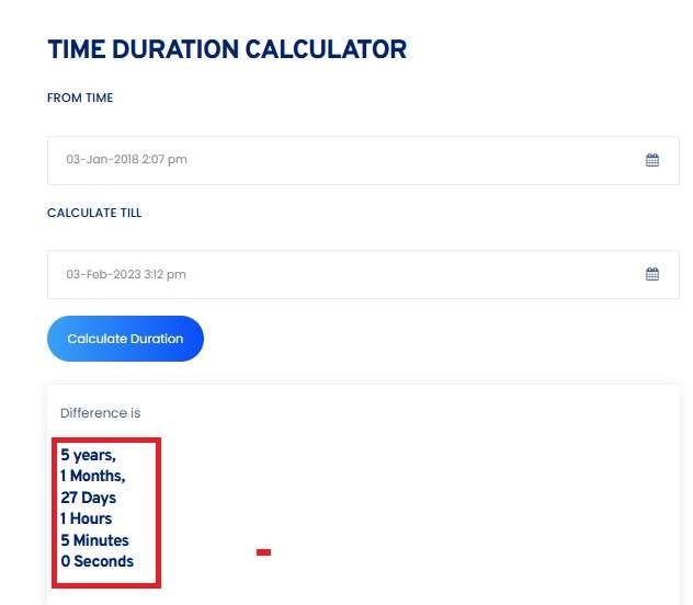 Toolerz Time Duration Calculator